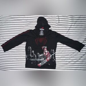 Marvel Spider Man Miles Morales Boys Long Sleeve Black Hoodie; Size Medium